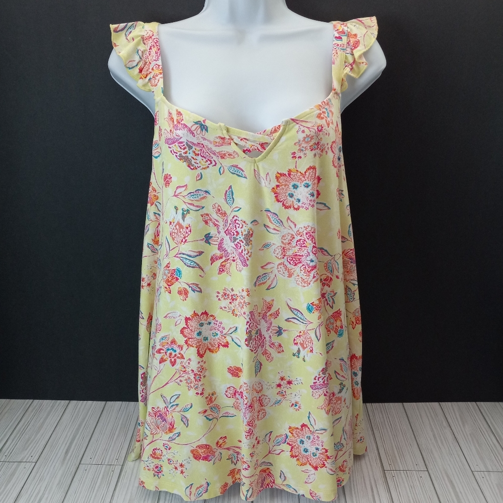 Torrid Super Soft Floral Ruffle Tank Top